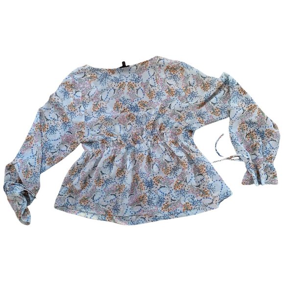 MOD Lusive Floral Boho Flowy Sleeve Top L - Picture 2 of 6